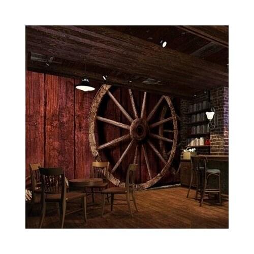 Customer Nostalgic Papel Mural Vintage Wood Grain Photo Murals Study Living Room Backdrop Coffee Shop 3D Photo Mural Wallpapers