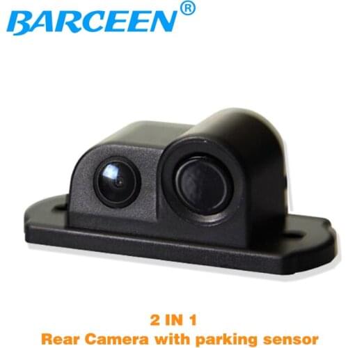 New 2 in 1 LED Sound Alarm Car Reverse Backup Video Parking Sensor Radar System with CCD Rear View Parking Camera