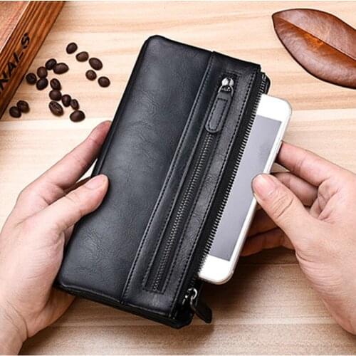 New wallet long mens wallet zipper trendy youth soft wallet mobile wallet business multifunctional wallet
