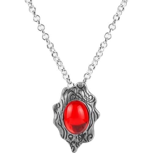 Game Devil Cry Necklace Cosplay Demon Hunter Red Soulstone Pendant Vergil Necklaces For Women Men Fashion Jewelry Cool Accessory