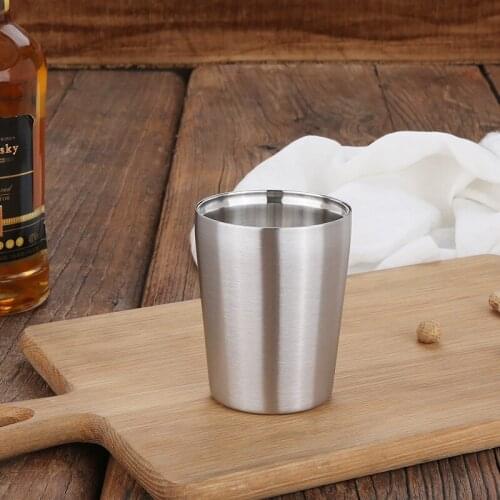 260ml Stainless Steel Beer Tumbler Stemless FDA Grade Coffee Milk Water Cup Double Wall Drinkware Outdoor Silver Table Decor