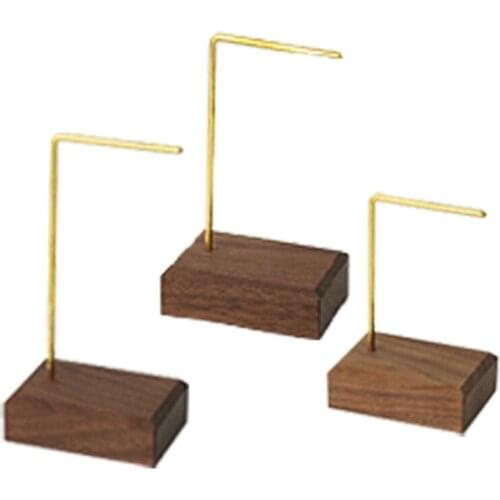 Walnut Metal Earring Stand Holder Shelf Jewelry Display Rack Bracket Organizer for Woman Girl Gifts