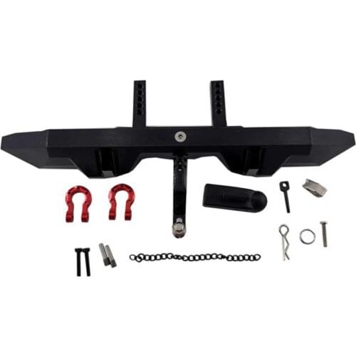 RCTOYFUN 1pcs Black Metal Rear Bumper With Connector For 1/10 RC Crawler Car Traxxas TRX-4 Realistic Appearance DIY Accessories
