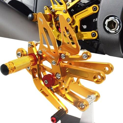 YZFR6 CNC Adjustable Footrest Foot Pegs For Yamaha YZF R6 2017 2018 2019 2020 Motorbike Rider RearSet Motorcycle Accessories