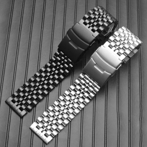 BEAFIRY Watch Band 20mm 22mm Quality Stainless Steel Watch Strap Silver Black Watchband for Men Women for huawei samsung Belt