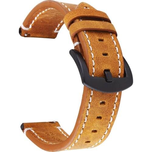 Genuine Leather Watchbands 18mm 20mm 22mm 24mm Black Dark Brown Cowhide Watch Band Strap Belt With Buckle quick release bars