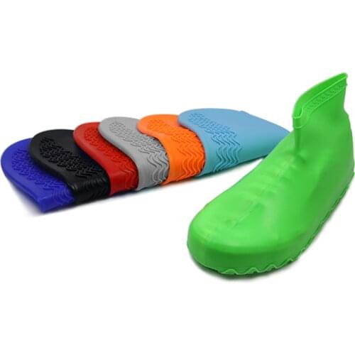 1 Pair Silicone Reusable Latex Waterproof Rain Shoes Covers Slip-resistant Rubber Rain Boot Overshoes