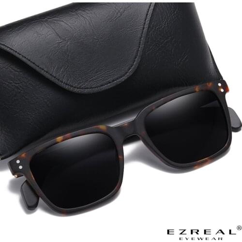 EZREALWooden Brand Design Polarized Sunglasses Men Women Driver Shades Male Vintage Sun Glasses Men Spuare Mirror Summer UV400