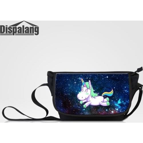Unicorn Animal Canvas Messenger Bag For Teenage Girls Universe Space Women Large Daily Crossbody Shoulder Bags Male Big Satchel