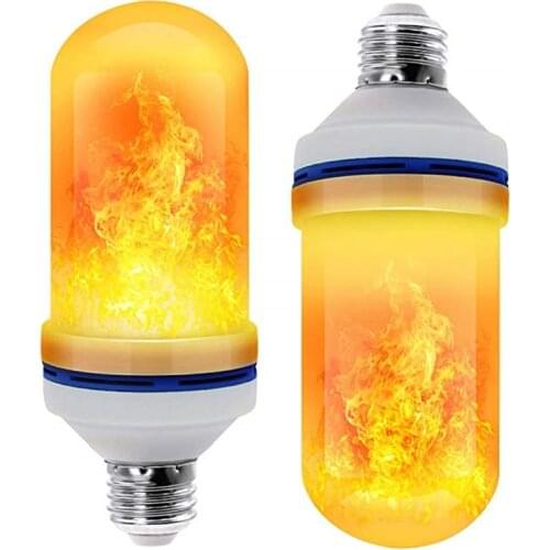 2pcs/lot Led Flame Effect Light 99 leds SMD2835 Dimmable Flame Flickering Decorative E27 Emulation Fire Bulbs AC85-265V Decor