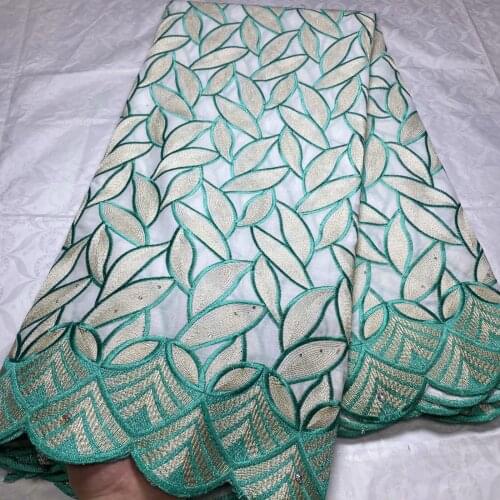 Dubai Fabric 100%cotton Nigerian Lace Fabric High Quality Lace 2021 Swiss Voile Lace Fabric African Dry Lace For Wedding 5yards