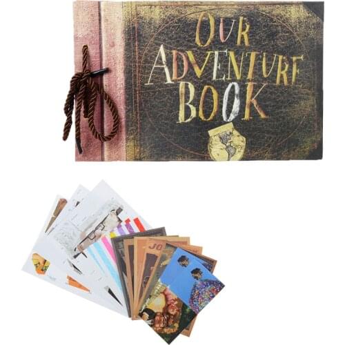 Vintage 40 Pcs 80 Pages Kraft Paper Sheets Card Our My Adventure Book Album Handmade Pixar DIY Photo foto Scrapbook Photo Album