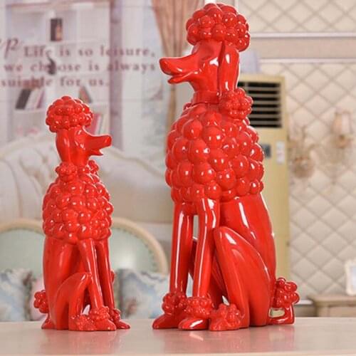 YILUNXI Poodle Dog Decoration Store Decoration Living Room TV Cabinet household home resin Send Friends Birthday Gift miniatures