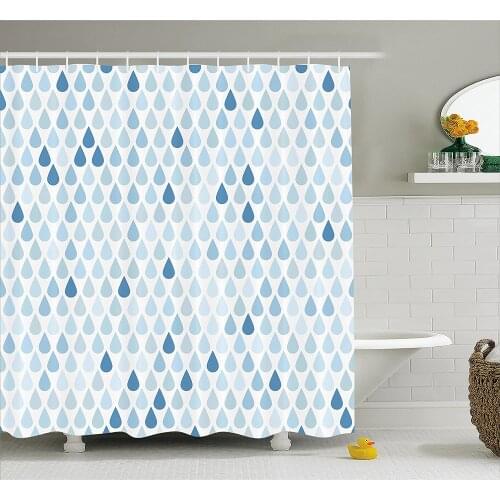 Farmhouse Shower Curtain Minimalist Rain Drops Motive inTones Tears of Earth Air Gravity Art Bath Curtains for Bathroom Decor