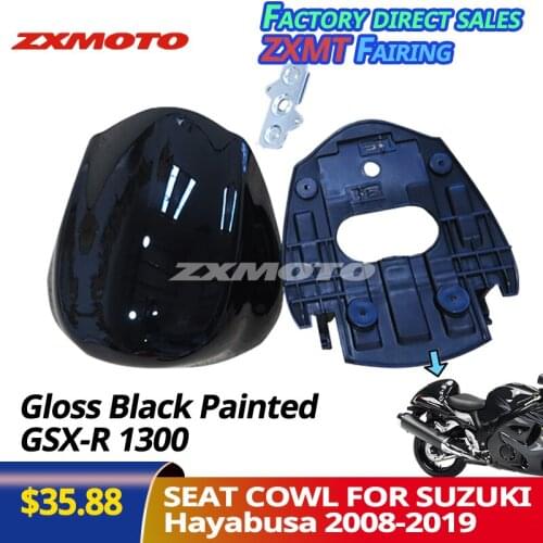ZXMOTO Seat Cowl Cover FOR Hayabusa 2008 To 2019 SUZUKI GSXR 1300 Gloss Black Painted
