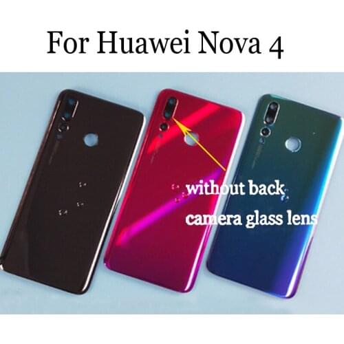 100% New Battery Back Rear Cover Door Housing For Huawei Nova 4 Battery Back Cover For Huawei Nova4 Replacement HuaweiNova4