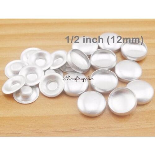 50 sets 1/2 inch (12mm ) Size 20 flat back glue on self cover buttons fabric cover buttons