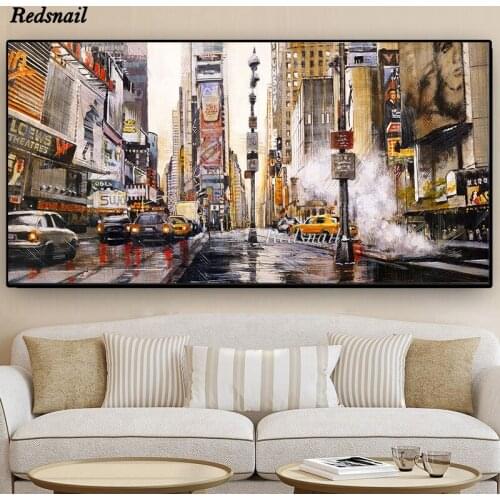 New York City Street DIY Diamond Painting rhinestone Full Drill mosaic Diamant Embroidery large Home Decor Car Abstract EE1068