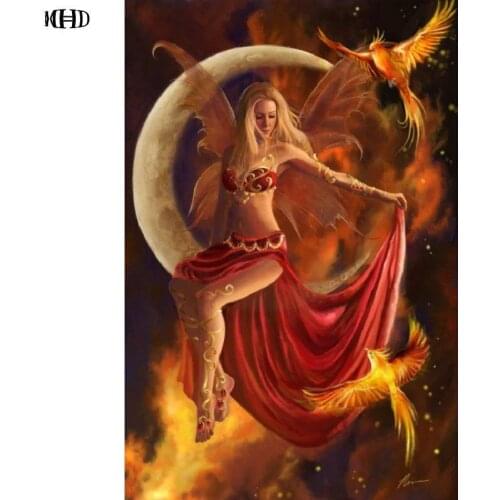 Diy Diamond Painting Cross Stitch angel Flamingo crystal diamond mosaic painting 3d Pictures diamond embroidery girl moon