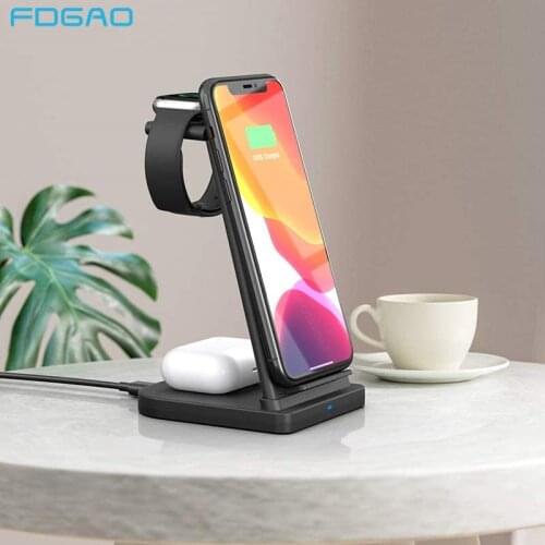 Qi 15W Fast Wireless Charger For iPhone 8 X XR XS 11 12 Pro Max 3 in 1 Charging Station for Apple Watch 6 SE 5 4 3 2 Airpods Pro