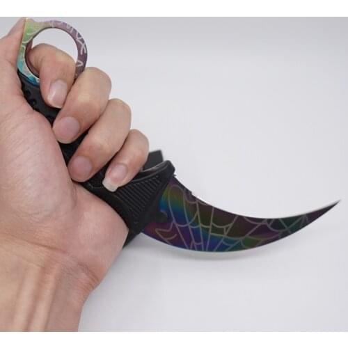 Cs go Karambit Knife Counter Strike Titanium Fixed Blade Knife Hunting Survival Knives Outdoor Training Rescue Camping Tools