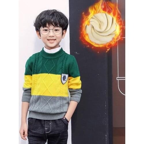 Baby boys Clothes 3-17T kids pure cotton Warm Pullovers velvet sweaters teenage Winter Knitted Loose jacket child spring shirt
