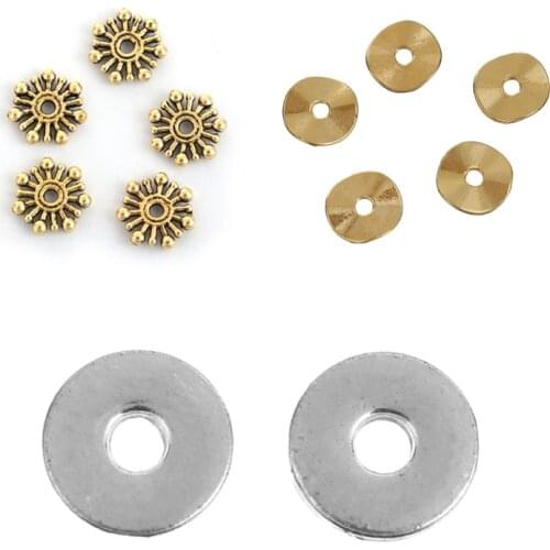 DoreenBeads Zinc Based Alloy Spacer Beads Gold Color Wavy DIY Components Handmade Necklace Earrings Findings Charms, 200 PCs