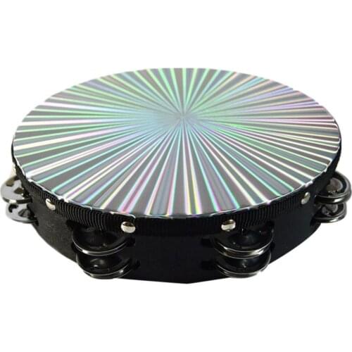 8/10 Inch Tambourine Double Row Metal Jingle Bells Percussion Music fashion Instrument facility Tambourine