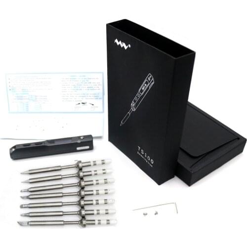 TS100 OLED Programmable Electric Soldering Iron station STM32 Digital display Rapid Warming TSTips InterfaceDC5525