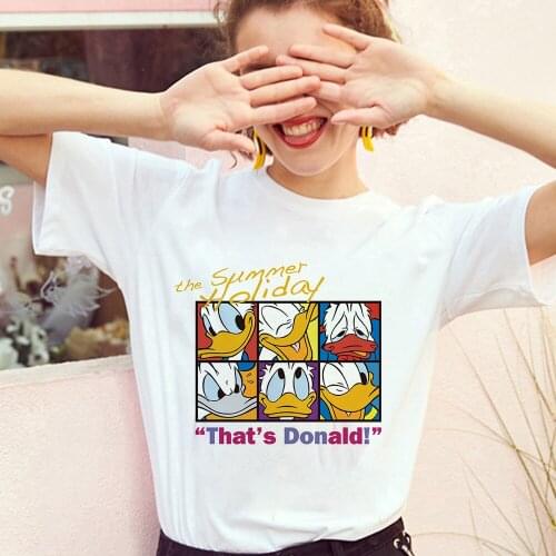 Disney Tshirt Summer Harajuku Donald Duck Short Sleeve T-shirt Female Loose O-Neck T-shirt Camiseta Clothes