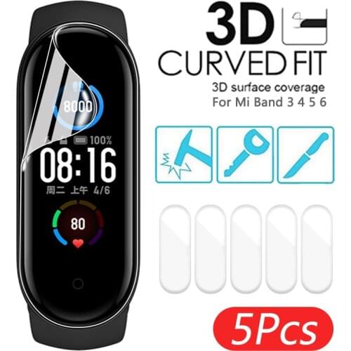 Hydrogel Soft Screen Protectors For Xiaomi Mi Band 6 5 4 3 Protective Film Smart Watch Wristband xiaomi miband 6 5 4 Accessories