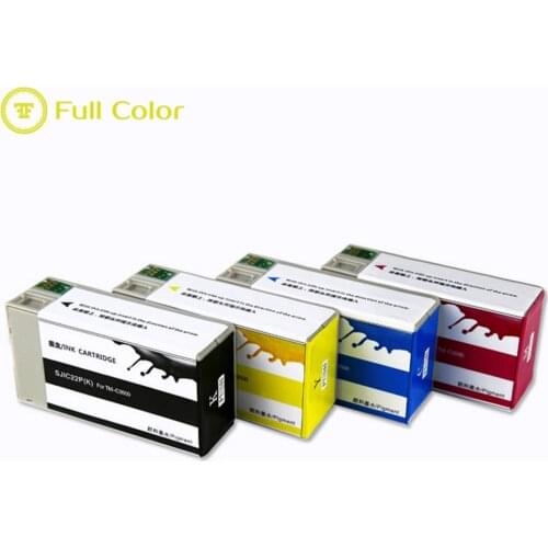 FULLCOLOR pigment ink cartridge SJIC24P compatible for epson TM-C3520 TM C3520 label printing printer KCMY as 1 set