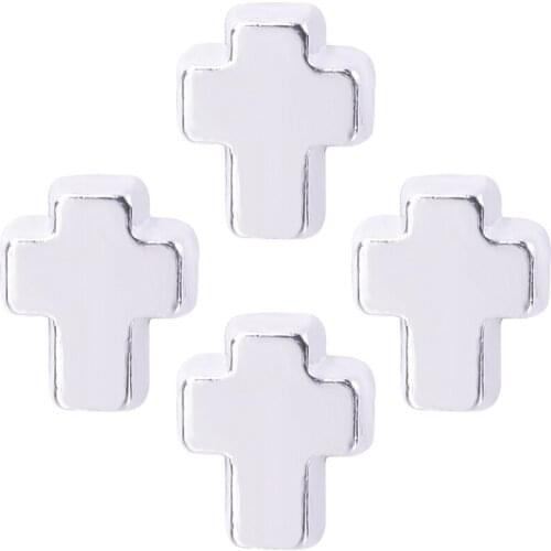 20Pcs/lot Metal Cross Floating Charms Jesus Pendant Memory Necklaces Lockets Jewelry Supplies