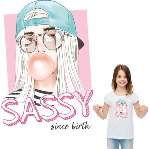 Girl Custom Patch Print On T-Shirt Diy Accessory New Design Clothes Decoration Washable Thermal Transfer Heat Press