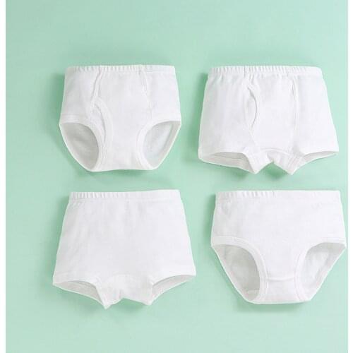 3 Pcs Little Girls Underwear White Cotton Teen Panties Pack Kids Briefs Child Soft Young Girl Pants 2-16 Years