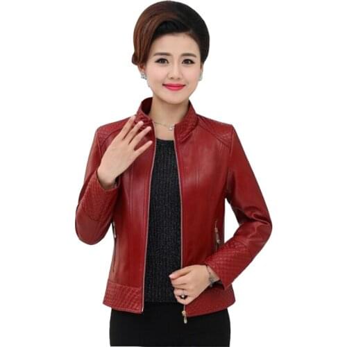 New Autumn Leather Jacket Women Slim Patchwork Plus Size 6xl Leather Coat Woman Punk Moto Bikers Jackets Casaco Feminino