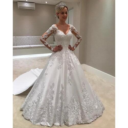 New Arrivals Long Wedding Dresses Bridal Dresses With Detachable Train A Line Wedding Dresses Vestidos De Novia Hot