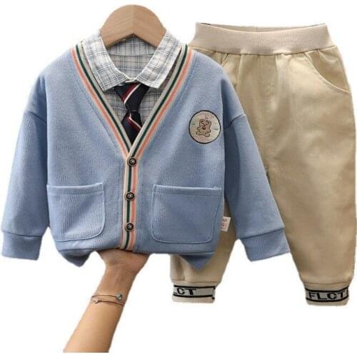 New Spring Autumn Baby Boys Girl Clothes Children Casual Jacket Shirt Pants 3Pcs Sets Toddler Fashion Costume Kids Tracksuits