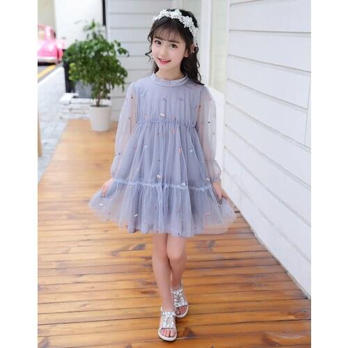 Girls Tulle Dress Dress Spring Summer Elegant Birthday Gift Princess Dress Party Long Sleeve Costume Children Clothes