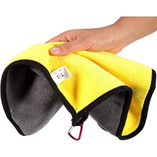 Portable Fishing Special Towel With Carabiner Non-stick Bait Thick Cotton Absorbent Fishing Gear Fishing Supplies Accessories