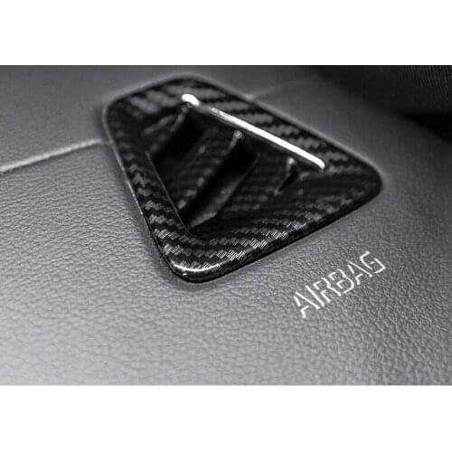 Car Dashboard Air Condition Outlet Frame Decoration Cover Trim Carbon Fiber Style For Volvo XC60 2018 ABS 2pcs Interior Decals