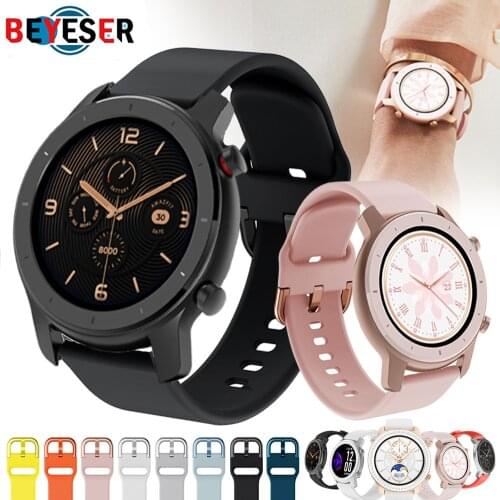 For Xiaomi Huami Amazfit GTR 42mm Silicone Watch Band For GTR 47mm For Amazfit Pace/Stratos/Stratos 2 3 22mm 20mm Bracelet Strap
