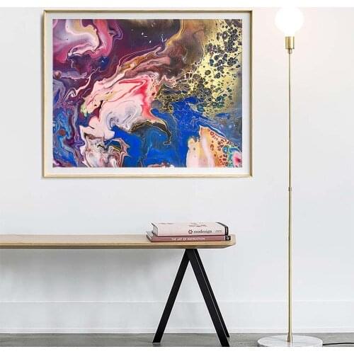 Contemporary colourful Abstract art Paintings Red and Golden on Canvas Oil Painting Wall Art Living Room