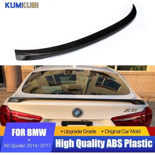 Fit For BMW X6 X Series X6 F16 Carbon Fiber Spoiler 2014-2017 Rear Spoiler Tail Trunk Wing Boot Lip Molding M Performance Style
