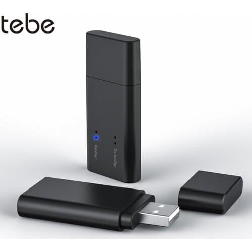 Tebe Bluetooth 5.0 Receiver Transmitter Mini 2 IN 1 Wireless USB Audio Adapter with 3.5mm Aux Jack For TV PC Speaker Headphones