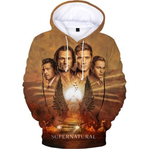 Supernatural 3D Print Hoodie Sweatshirts Men Women Fashion Pullover TV Series Harajuku Oversized Hoodies
