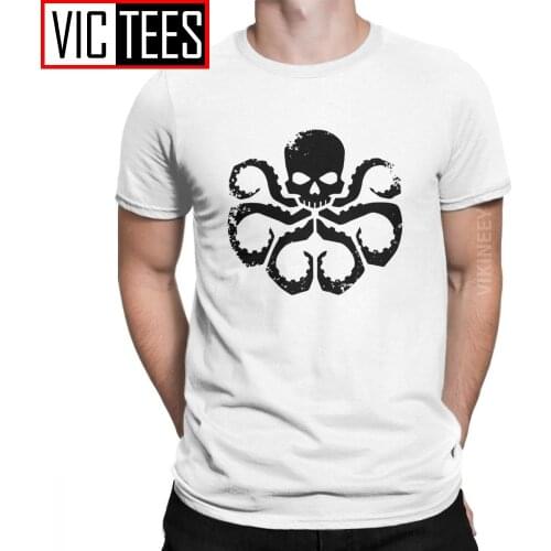 Vintage Agents Of Shield HYDRA Badge Tshirt Men Crew Neck Cotton T Shirt Wholesale Camisas Hombre Oversized