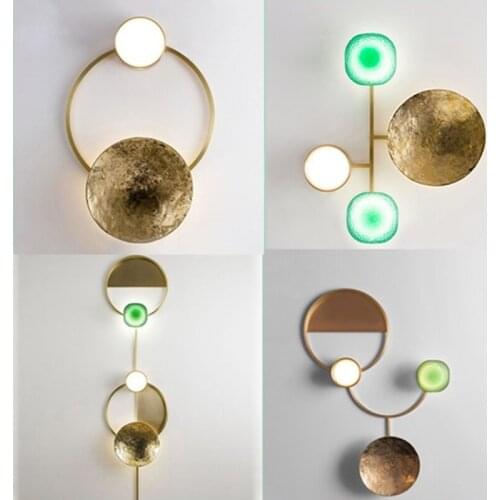 Interior Led Retro Pure Copper Wall Lamp Decorative Lighting Full Body Home Lighting Living Room Bedroom Round Lamp / AC220v Hot