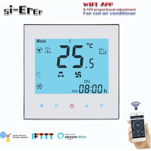 0-10V regulated output TUYA WIFI Thermostat Temperature Controller for heating and cooling,Works with Alexa Google Home