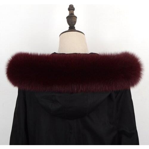 Womens fashion autumn and winter fur fox fur scarf luxury soft jacket hooded fur decoration mens and womens fur collar